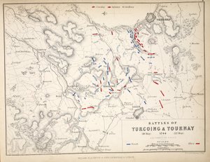 Mappa delle battaglie di Turcoing e Tournay, pubblicata da William Blackwood and Sons, Edimburgo e Londra, 1848